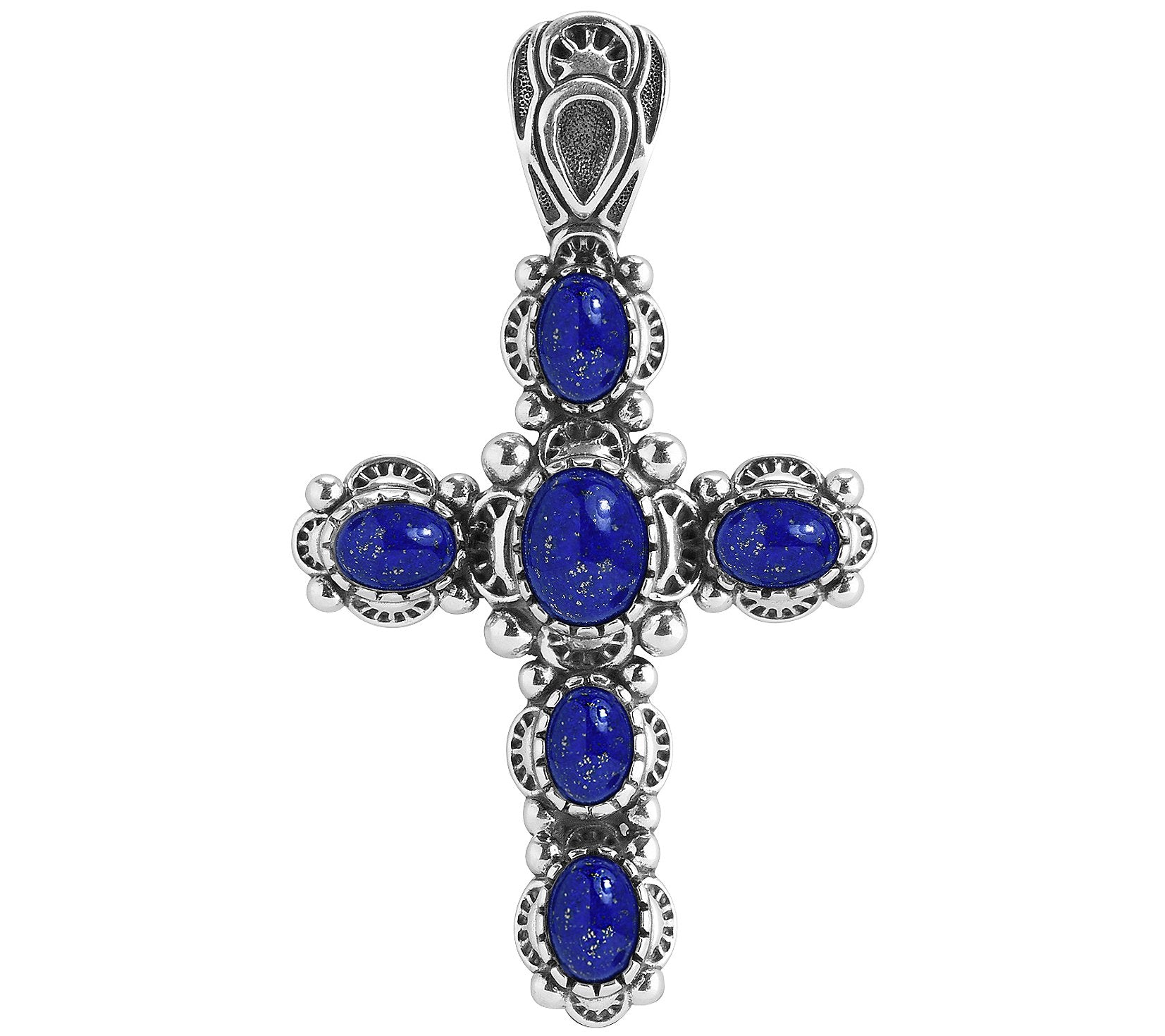American West Sterling Classics Lapis Cross Enhancer, 2-1/4"