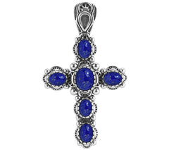 American West Sterling Classics Lapis Cross Enhancer, 2-1/4"