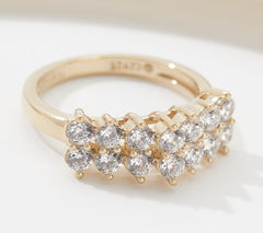 Diamonique x Jane Treacy Sterling Silver Goldlad Band Ring, Size 7