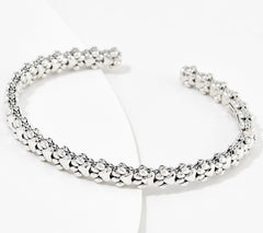 JAI Sterling Silver Cascading Symbols of Love "PAW" Cuff, 6-3/4"