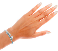 Affinity Diamonds Sterling Silver  0.75 cttw, Blue Enamel Bracelet, 6-3/4"