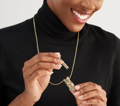 Collar Kirks Folly con vial de polvo Starlight Folly en tono dorado de 82,5 cm