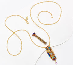 Collar Kirks Folly con vial de polvo Starlight Folly en tono dorado de 82,5 cm