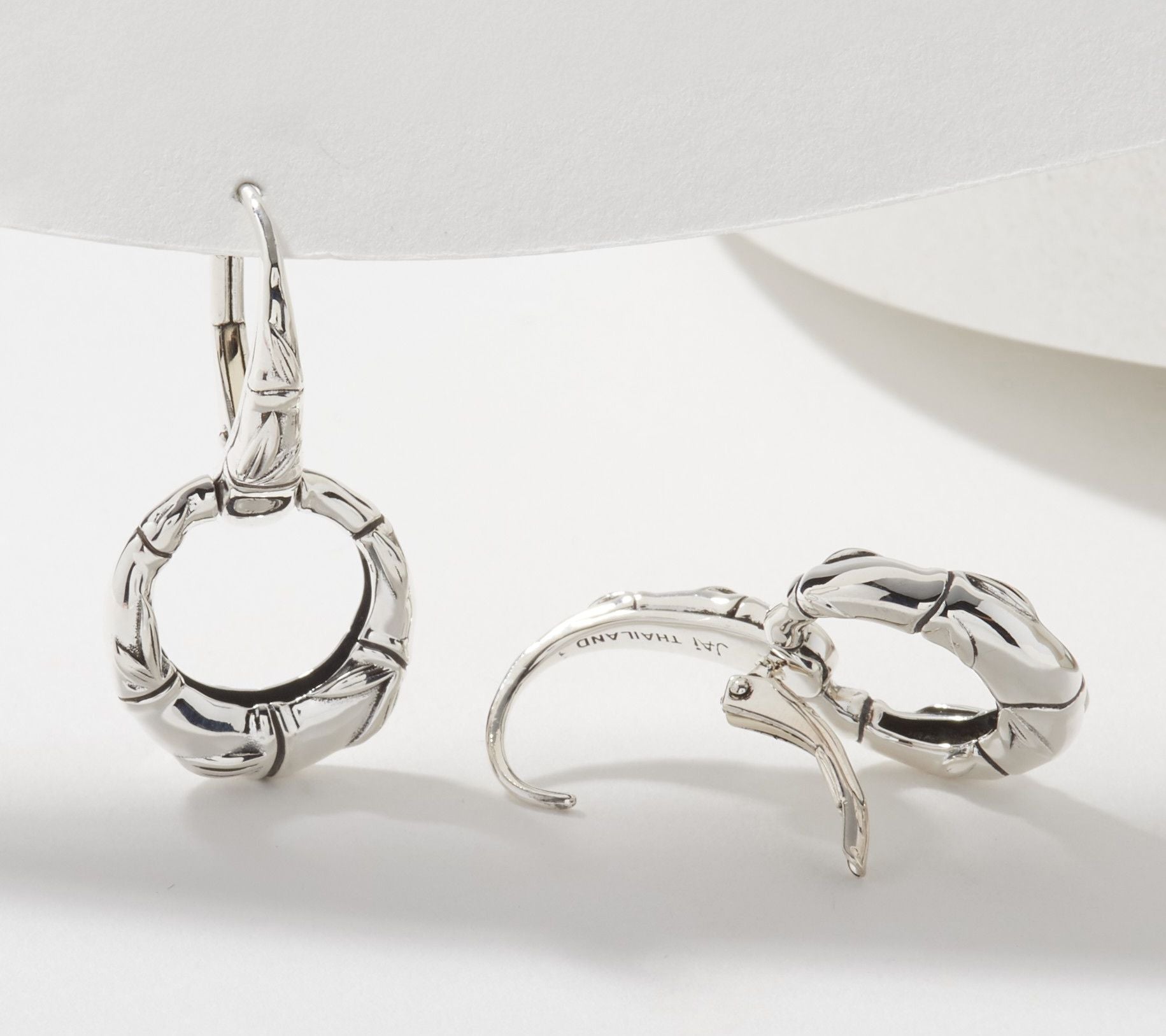 JAI Sterling Silver Signature Bamboo Texture Earrings