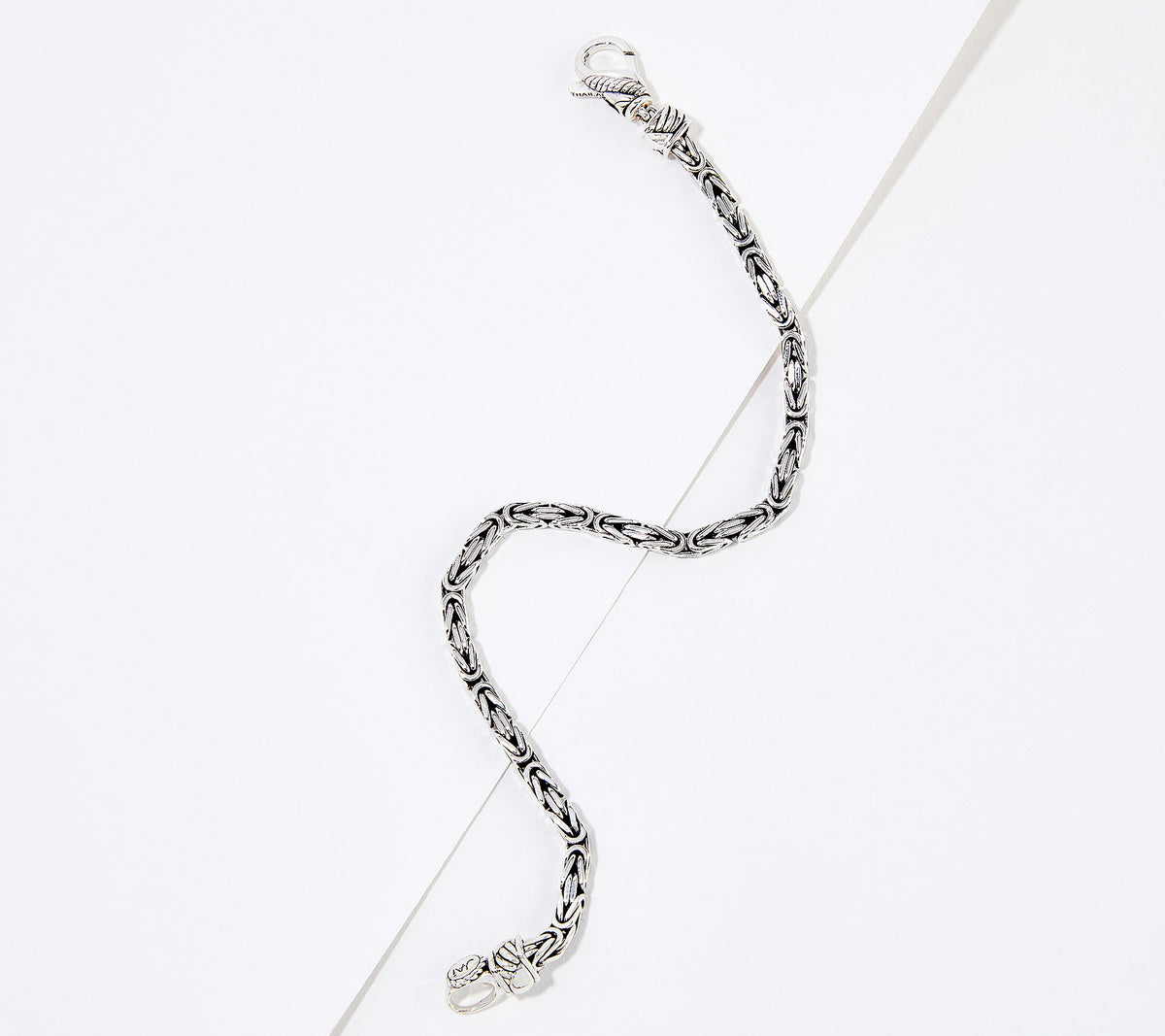 JAI Sterling Silver 3.5mm Byzantine Bracelet, 7-1/4"