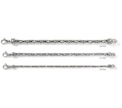 JAI Sterling Silver 3.5mm Byzantine Bracelet, 7-1/4"