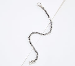JAI Sterling Silver 3.5mm Byzantine Bracelet, 7-1/4"