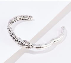 JAI Sterling Silver Crane Hammered Cuff, 6-3/4"