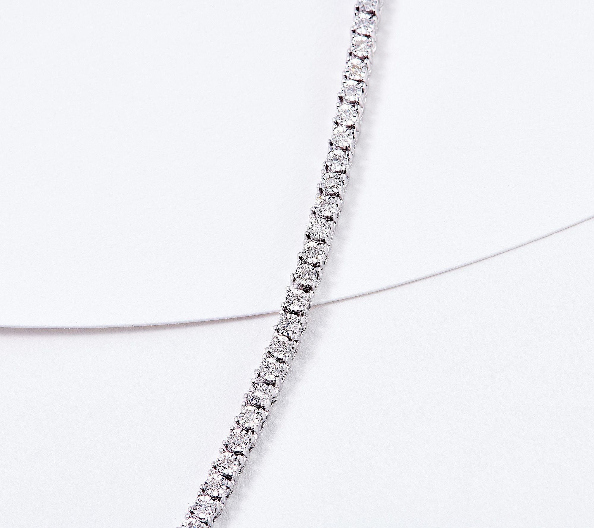 Affinity Diamonds 1 cttw Line Tennis Necklace Sterling Silver