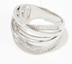 Diamonique  Sterling Silver 35th Anniversary Highway Twist Ring, Size 7