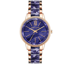 Anne Klein Women's Rosetone Navy Resin Watch