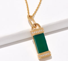 JUDITH RIPKA Green chalcedony Pendulum Pendant, Sterling