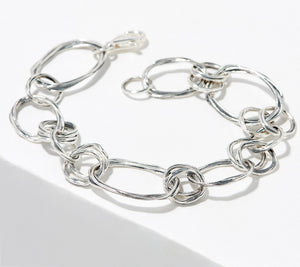 Or Paz Sterling Silver Silver Organic Link Bracelet, 7-1/4"