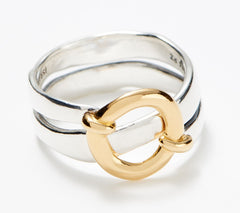 Or Paz Sterling Silver & 14K Goldclad Two-Tone Disc Ring Size 7