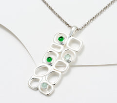 Colgante y cadena de adoquines de plata de ley Solvar de 50 cm
