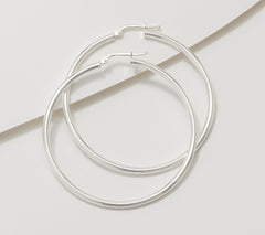 UltraFine 950 Silver 2.5mm 2" Hoop Earrings, Sterling Silver