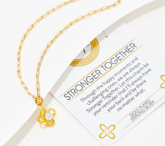 T. Jazelle Sterling Silver Charm "Strong Together" Pendant  Necklace, 18"