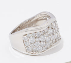 Diamonique Pave Band Ring Sterling Silver Size 6