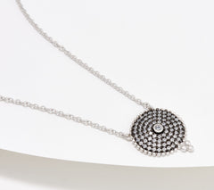 FREIDA ROTHMAN Sterling Silver Pave Disc Necklace