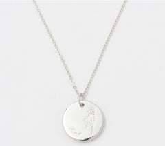 Diamonique Birthflower Pendant Necklace, Sterling Silver, June: rose