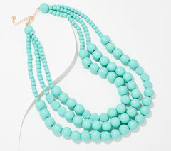 Susan Graver Multi-Strand Turquoise Beaded Necklace