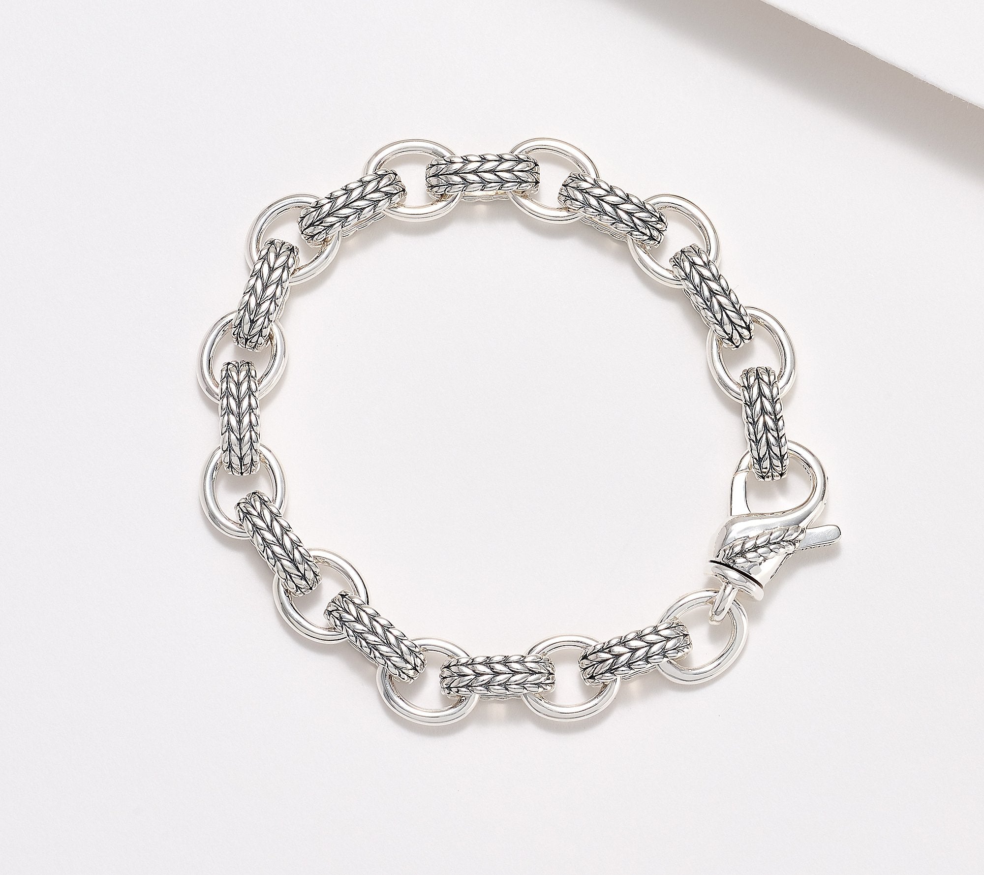 JAI Sterling Silver Basketweave Link Bracelet, 7-1/4"