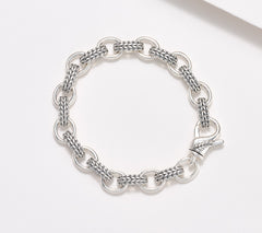 JAI Sterling Silver Basketweave Link Bracelet, 7-1/4"
