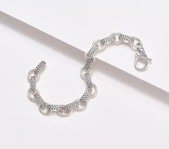 JAI Sterling Silver Basketweave Link Bracelet, 7-1/4"