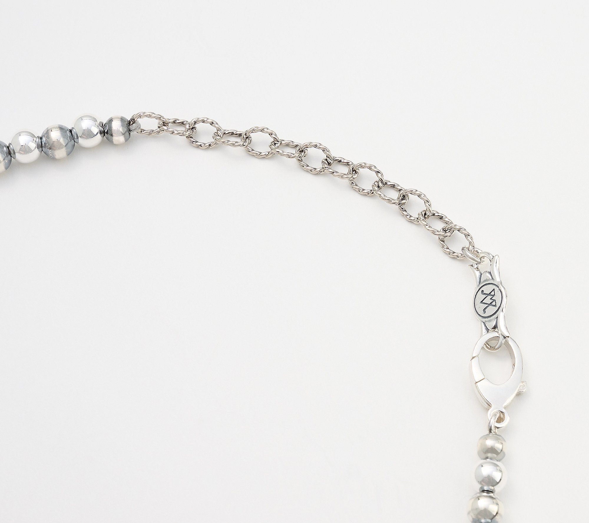 American West Sterling Silver Rhodonite Gem Squash Blossom Necklace