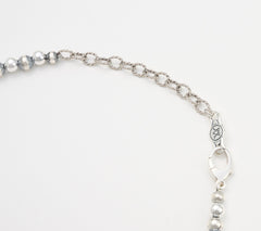 American West Sterling Silver Rhodonite Gem Squash Blossom Necklace
