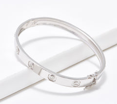 Affinity Diamonds Sterling Silver Hinge Bangle Average
