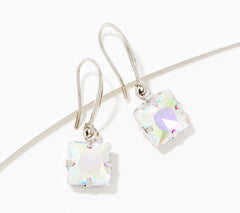 Kirks Folly Silvertone Aurora Borealis Essentials Square Riviere Earrings,
