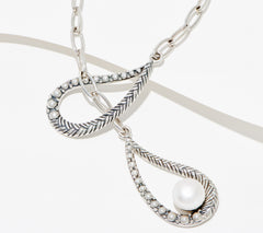 Artisan Crafted Sterling Silver Lariat Paisley Necklace, 22"