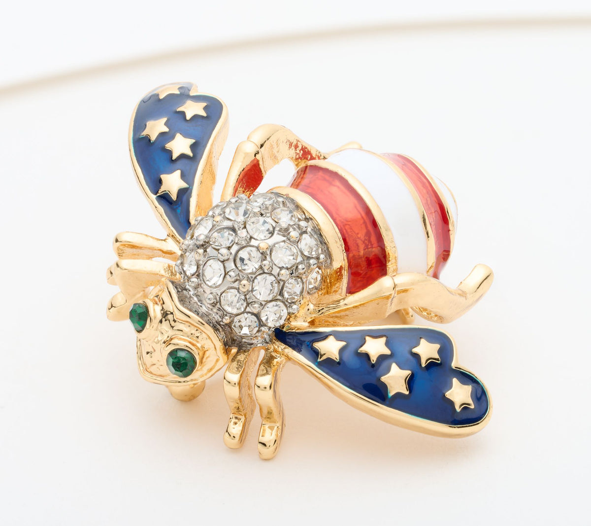 Joan Rivers Goldtone Patriotic Bee Pin, 1-1/8"