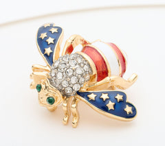 Joan Rivers Goldtone Patriotic Bee Pin, 1-1/8"