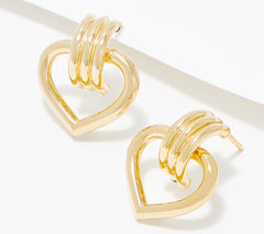 EternaGold 14K Gold Heart Earrings, 2.5g