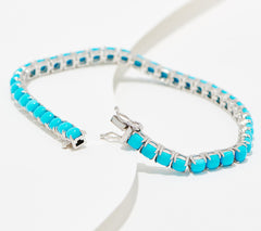Affinity Gems Turquoise Cushion Cut Tennis Bracelet Average.
