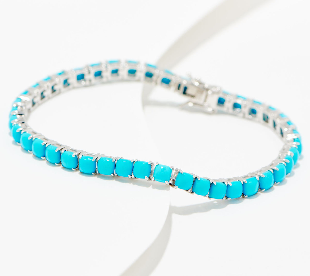 Affinity Gems Turquoise Cushion Cut Tennis Bracelet Average.