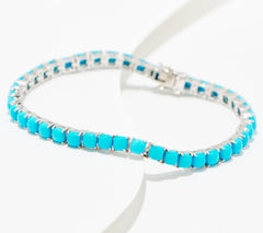 Affinity Gems Turquoise Cushion Cut Tennis Bracelet Average.