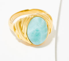 Affinity Gems Oval Larimar Ring, Sterling Silver, Size 8