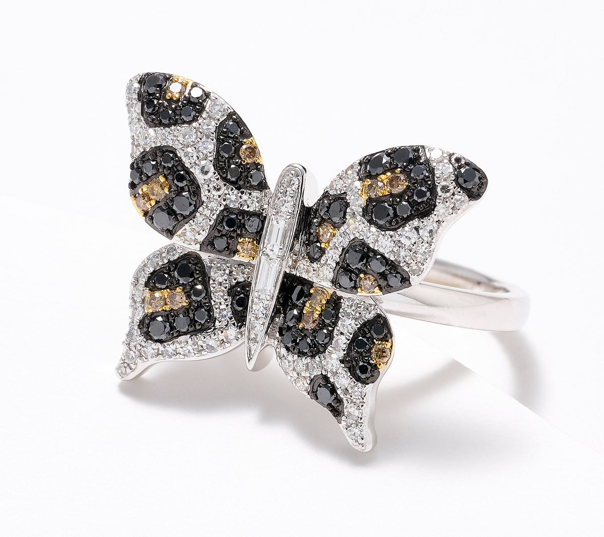 Effy Spotted Butterfly Diamond Ring, 14K Gold, Size 8