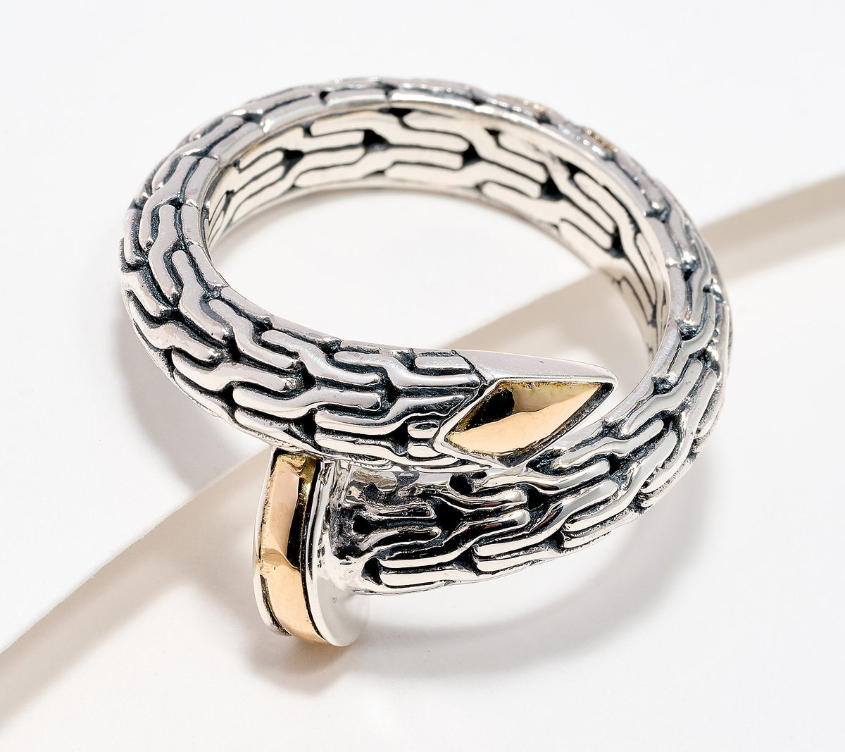Artisan Crafted by Robert Manse Sterling & 18K Nail Ring, Size 6