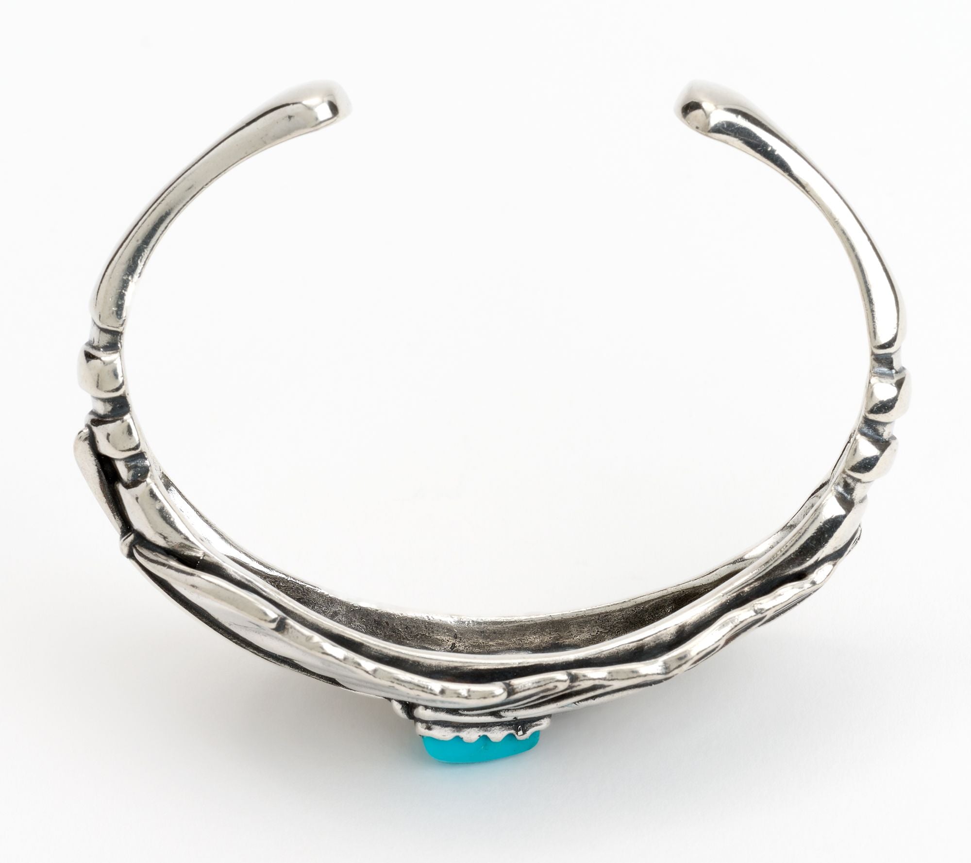 Fritz Casuse Sterling Silver Turquoise Prayer Feather Cuff, 7-1/4"