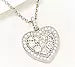 Diamonique Pave Heart SS Pendant 18" Necklace with Milgrain Finish