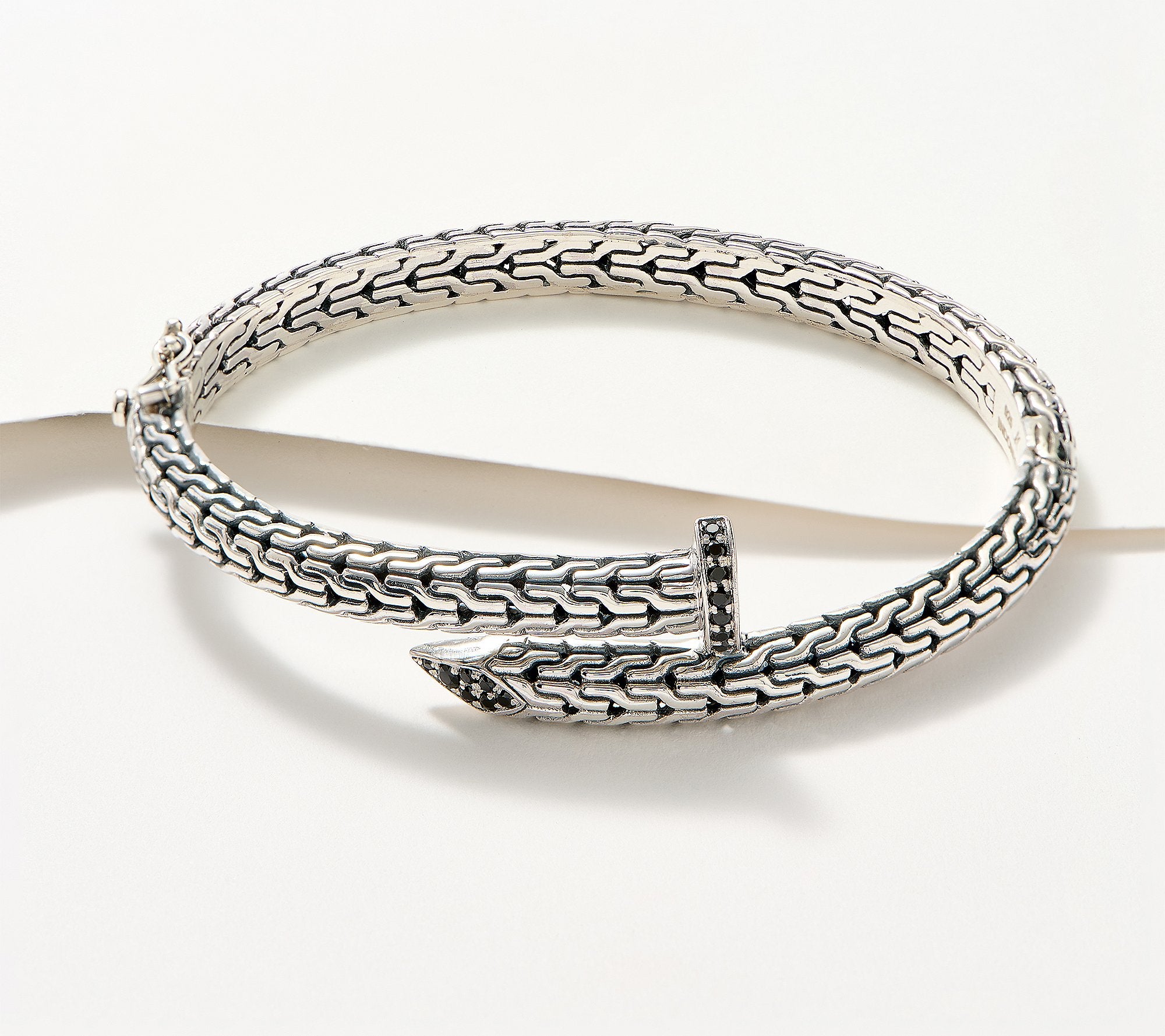 Artisan Crafted by Robert Manse Black Spinel Nail Bracelet, Small: 6-3/4" Fit;