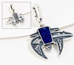 American West Sterling Silver Gemstone Bear Charm, 1-1/2"