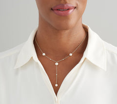 Diamonique 23KY GoldClad Sterling Silver Pearl Y Neck Drop Necklace