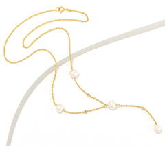 Diamonique 23KY GoldClad Sterling Silver Pearl Y Neck Drop Necklace