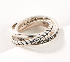 JAI Sterling Silver Balance & Harmony Triple Rolling Ring, Size 6