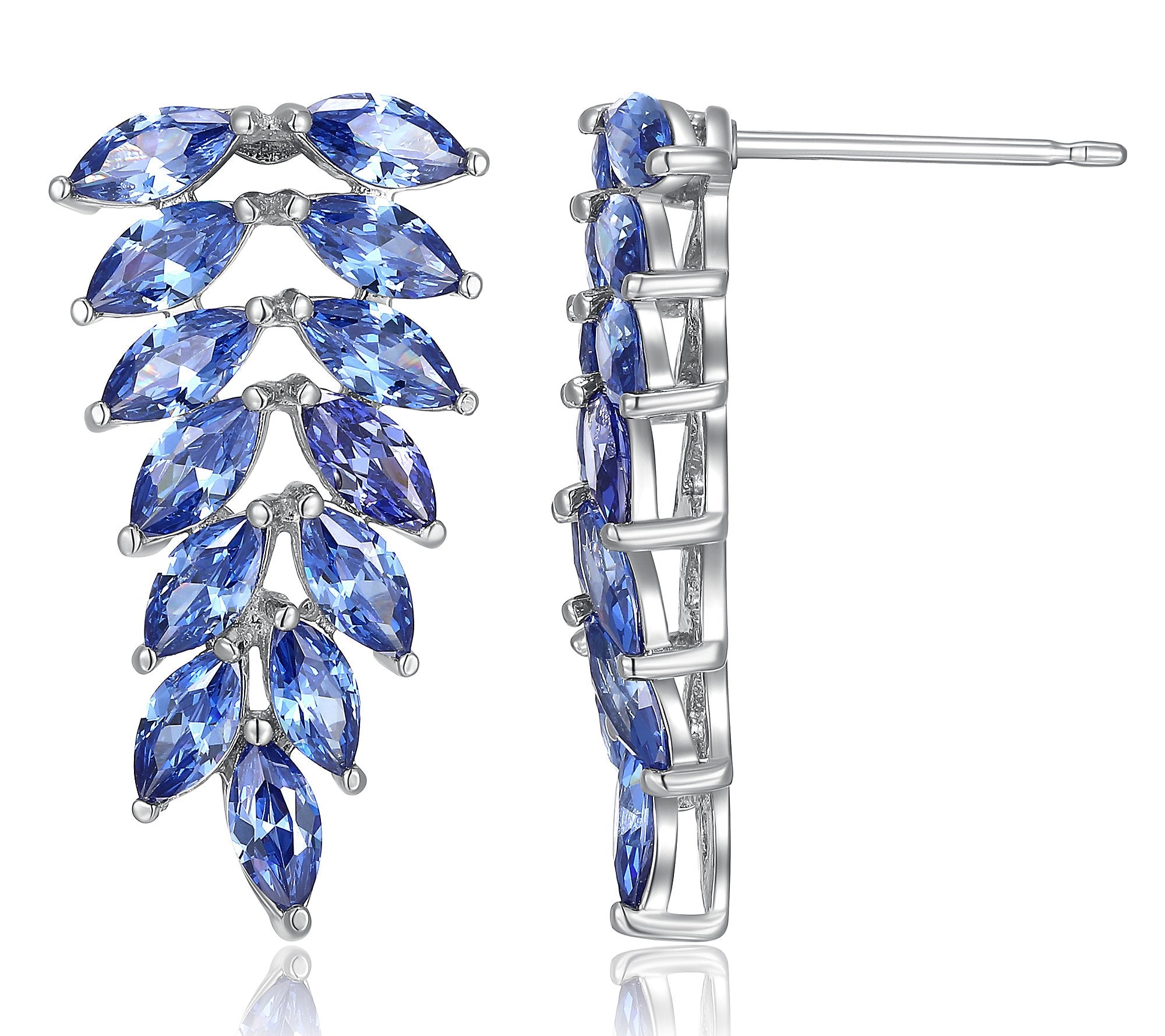 Diamonique Simulated Tanzanite Dangle Earrings, Sterling Silver